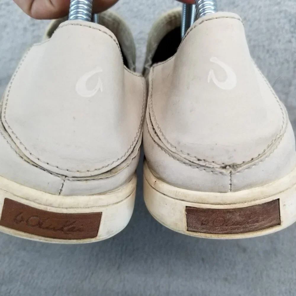 OluKai Shoes Womens 10 Tan Mesh Pehuea Slip On Sneakers *Read*